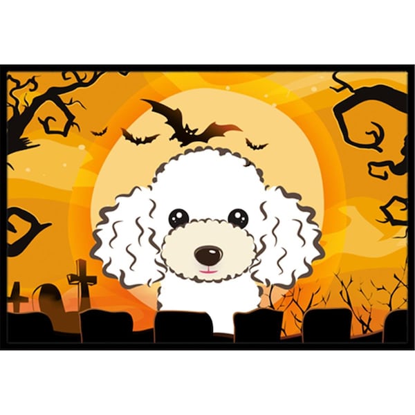 Jensendistributionservices Halloween White Poodle Indoor & Outdoor Mat, 18 x 27 in. MI2556790 - main